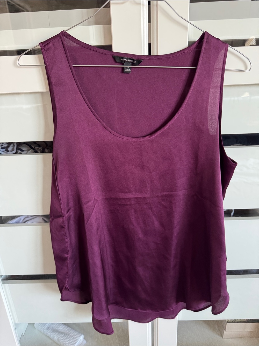 Banana Republic Plum Satin Scoop Neck Camisole